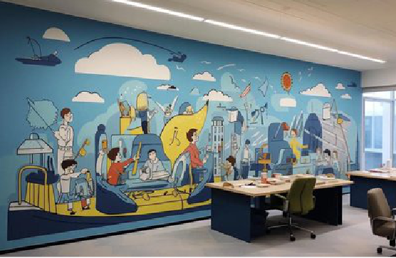 西峡办公室墙绘的特点。