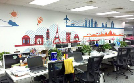 西峡教你设计办公室墙绘的方法。