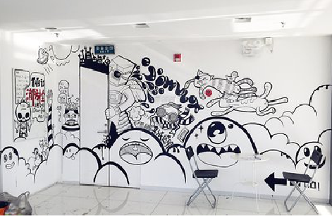 西峡手绘墙并非传统涂鸦。